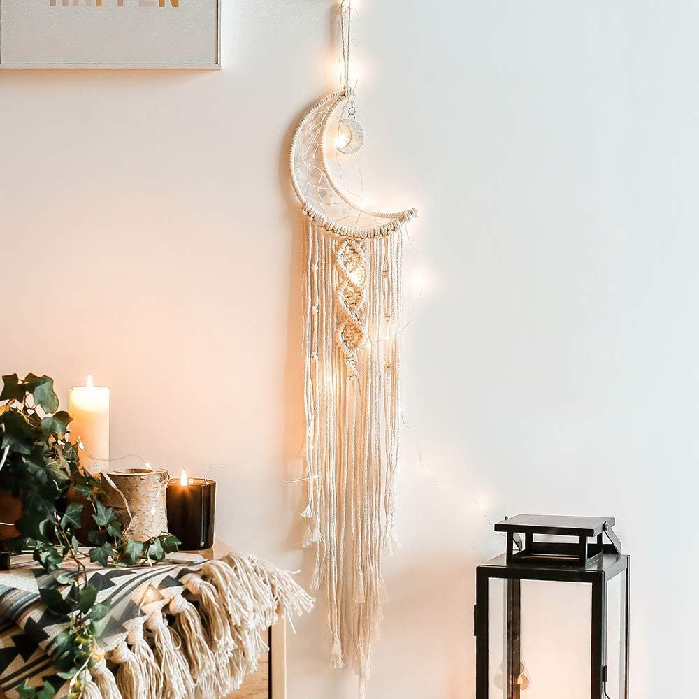 Boho Hand Woven Moon Dream Catcher 7.87x41.33in