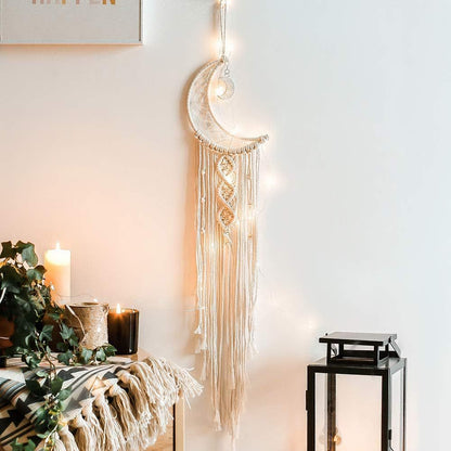 Boho Hand Woven Moon Dream Catcher 7.87x41.33in