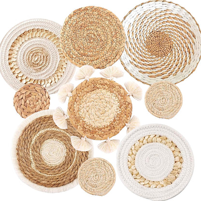9PCS Boho Wicker wall Baskets