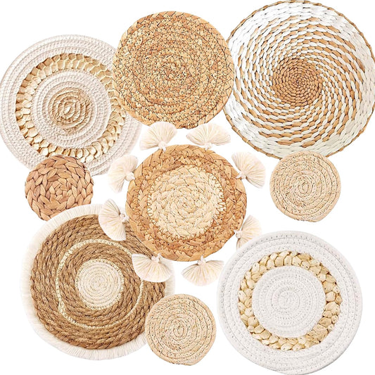 9PCS Boho Wicker wall Baskets
