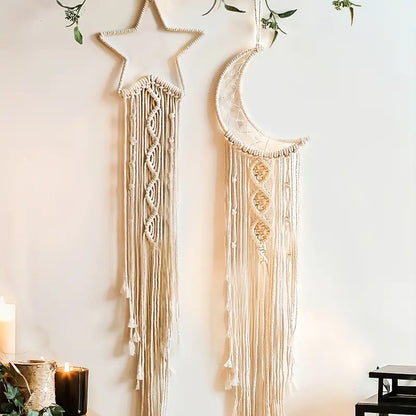 Boho Hand Woven Moon Dream Catcher 7.87x41.33in
