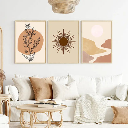 Boho Landscape Canvas Wall Art Set of 6 (11.8x15.7in)