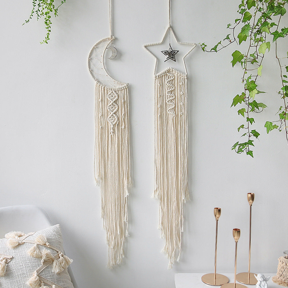 Boho Hand Woven Moon Dream Catcher 7.87x41.33in